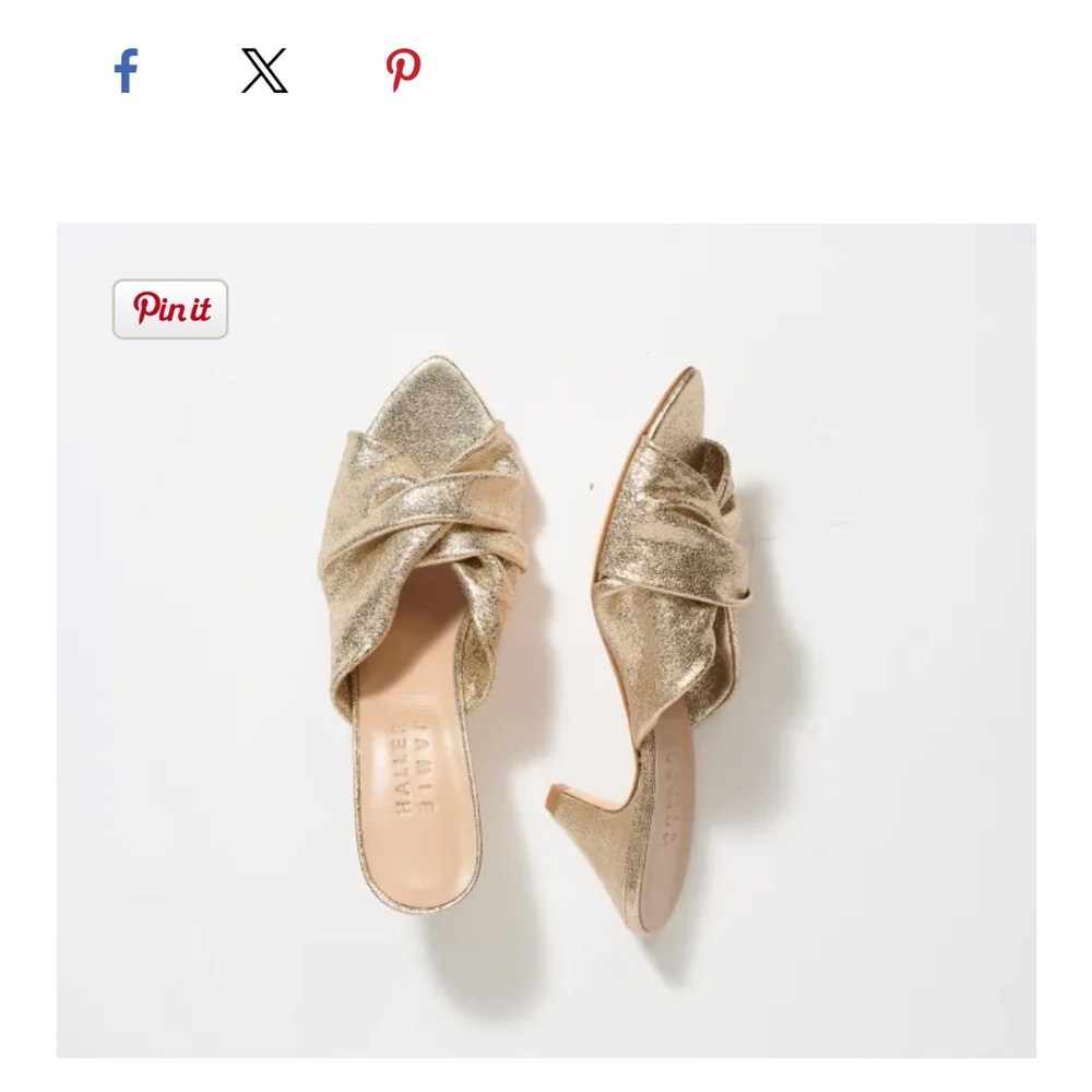 Metallic Gold Knot Mule Heels - Unbranded